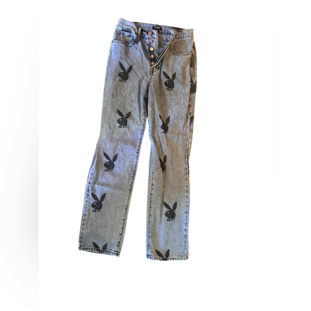 PLAYBOY By PacSun Size 26 ‘90s High Rise Button fly Bunny Print Retro Jeans